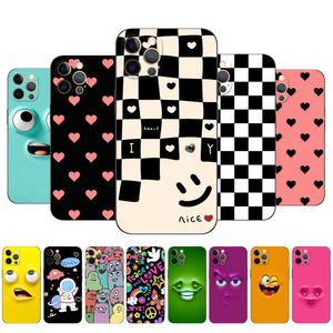 Для iPhone 12 Case Mini Pro Max Cover Apple iPhone12 12pro Bumper Brack Case Case Mute Funy