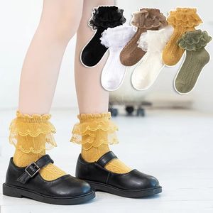 Baby Girls koronkowe skarpetki urocze dziecko pliskie krótkie skarpetki Summer Botton Kids Toddler Dance Socks