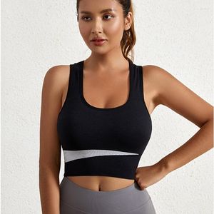 Yoga Outfit Plus Size Sports Bras Women Seamless Breathable Fitness Gym Tops With Chest Pad Bra Top