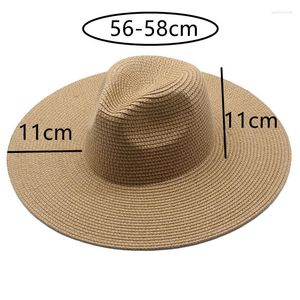 Berets Frauen Hüte Strand Sommer Große Krempe 10 cm Männer Stroh Outdoor Sonnenschutz Gorras Para Mujer