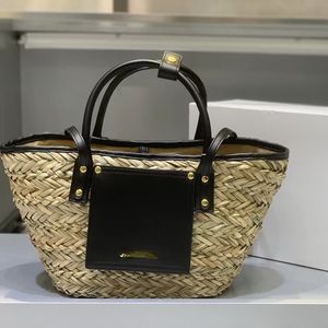 Nuova borsa da spiaggia in tessuto intrecciato con borsa di paglia