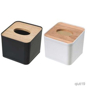 Caixas de lenços de papel guardanapos novos e modernos porta-guardanapos de madeira em formato quadrado de plástico caixa de lenços de papel em casa porta-papel de cozinha caixa de armazenamento acessórios R230715