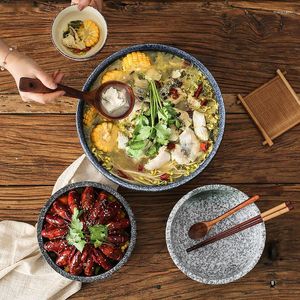 Ciotole Utensili da tavola Grande ciotola laterale Ramen Insalata di noodle in ceramica dalla scatola per il pranzo del ristorante di famiglia commerciale