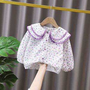 Toddler Kids Girls Clothes Spring Outfits Purple Polka Dot Cardigan Shirt for Children Girls Clothing Baby Wear Shirts Coats