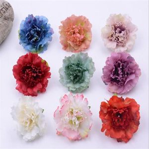 Sztuczny jedwabny Carnation Flower Head Wedding Purn DIY Artificial Flowers Party Wedding Garden Dekoracja GB645296A