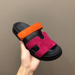 Womens external wearing slippers hook&loop sandals internet red new summer mens slippers luxury designer thick soled couple sandals Sizes 35-45 +box