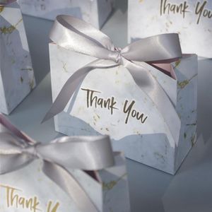 50pcs Kreatywne szary marmurowy torba na prezent na imprezę Papier Baby Shower Papier czekoladowe pudełka Pakiet Pakiet Wedding Favors Candy Boxes341v