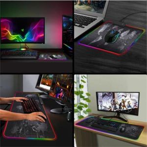 Gaming Mauspad RGB Großes Mauspad Gamer Große Mausmatte Computer Mousepad Led-hintergrundbeleuchtung XXL Oberfläche Mause Pad Tastatur Schreibtisch Mat347v