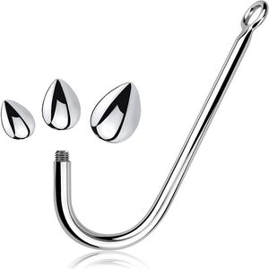 Anal Toys Small medium large 3 balls set metal anal hook beads head butt plug dilator prostate massager insert bdsm sex toy for male 230714