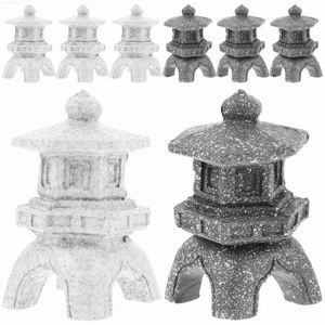 Garden Decorations 8 PCS Stone Lamp Desktop dekor landskap landskap paviljong mini pagod modell torn sandbord harts trädgård miniatyr staty l230715