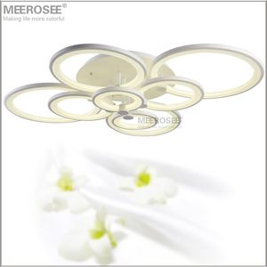 Modern LED Chandelier Light Fixture White Acrylic 90-260V 4000K LED Ring Ceiling Lamp for Living room Flush Mounted Lamparas de te269O