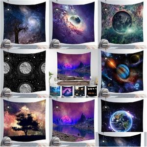 Handtuch 150X130Cm Erstaunliche Nacht Sternenhimmel Stern Tapisserie 3D-Gedrucktes Wandbehangbild Böhmische Strandtischdecke Decken 64 M2 Dro Dhwgm