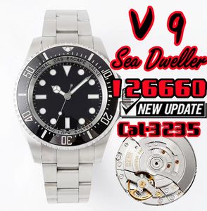 v9 m126600 Orologio da uomo di lusso Sea Dweller 3235 Movimento meccanico Acciaio inossidabile 904L 44 mm, orologio subacqueo per il tempo libero d'affari con lunetta in ceramica