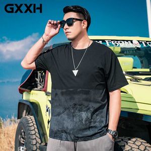 メンズTシャツGXXH 2023夏のメン半袖Tシャツ大規模プラスサイズxxl 3xl 4xl 5xl 6xl 7xlマウンテッドマウンテッド男性特大のビッグティーL230715