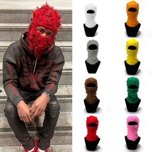 Bisiklet Kapakları Maskeler Stil 1 Delik Tam Yüz Balaclava Maske Şapkası Yüksek Kaliteli Kayak Balaclava Beanie Kamuflaj Sıkıntılı Kafa Maskesi Bonnet 230714