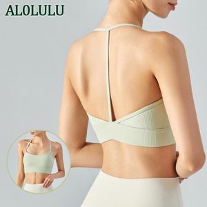 Al0LULU Yoga T-Back Askı Sütü Şok geçirmez Spor iç çamaşırı