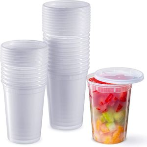 Posate usa e getta 32 oz Contenitori per alimenti in plastica per gastronomia Coperchi ermetici 24 set 230714