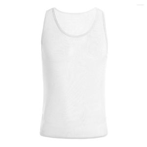 Herren Tank Tops Männer Mesh Durchsichtig Glanz Weste Fitness Shirt Unterhemd Muskel Crop Top Sheer Ärmellose Hemden Atmungsaktiv Sexy Singlet