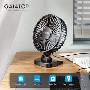 Andra Home Garden Gaiatop USB Fan Mini Desk Fan Portable 40 ° Justerbar kylfläkt med stark vind 3 Hastigheter Ultra Quiet för Home Office 230714