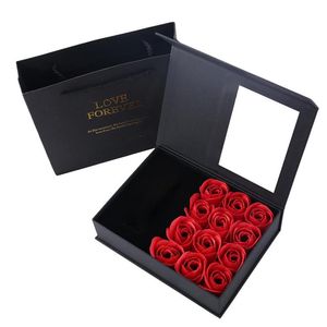 Real Love Rose Jewelry Box Holder Immortal Flowers Forever Blossom Wedding Ring Orecchini Collana Confezione regalo di San Valentino Se254G