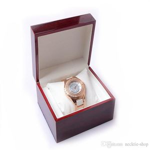 Neue luxuriöse braune Mode-Uhrenbox aus Holz mit Kissenhülle, Armbanduhrenboxen270t