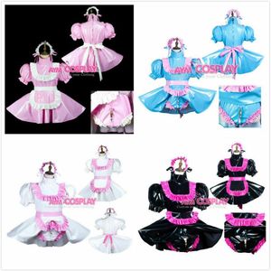 Sissy Maid PVC Dress Cosplay女性CD TV TV Tailor-Made224p