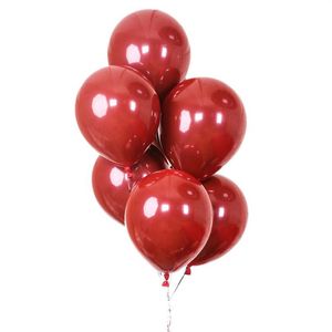 100pcs yakut kırmızı balon yeni parlak metal inci lateks balonlar krom metalik renkler hava balonları düğün partisi dekorasyon196q