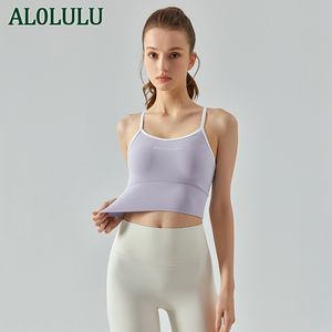 AL0LULU Intimo sportivo da yoga Donna con pettorali Tracolla Gilet fitness asciutto per la velocità di corsa