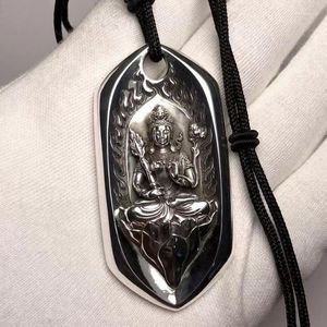 Colares com Pingente Void Hidden Bodhisattva Refletindo Feito à Mão Pendurado Tag Estilo Masculino Pertence à Vaca Tigre Deus Guardião