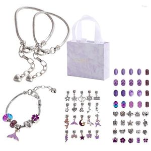 Borse portaoggetti Set di braccialetti di cristallo fai-da-te Braccialetti di perline colorate abbaglianti per kit di creazione di incantesimi per ragazze Natale