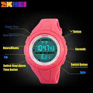 Jackets Women Watchs Ladies Skmei 3D Led Watch Digital Girls Fashion Casual Orologio Outdoor Sports Orologi Montre Femme