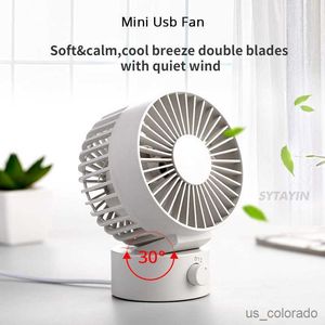 Fani elektryczne Summer Household Mini Desktop Fan Cooling z podwójnym wentylatorem Blades Blade Blower Portable Desktop Air Cooler for Home Study Camping R230715