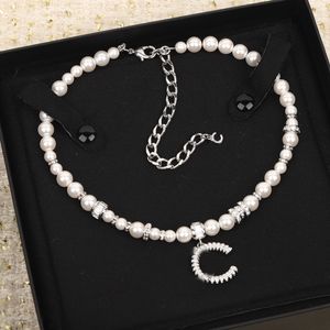 2023 Luxury quality Charm pendant necklace with diamond in silver plated have box stamp nature shell beads choker style PS7288B