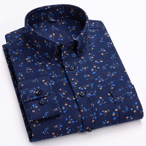 Koszule dla mężczyzn Drukowane koszule 100 Bawełniana oryginalna koszula Oxford Fabric z długim rękawem Regularna Fashion Business Plus Size 7xl 230715