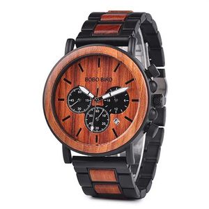 Wooden Men Watches Relogio Masculino Top Luxury Stylish Chronograph Military Watch Great Gift for Man OEM238C