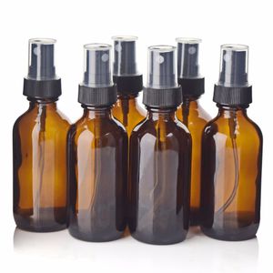 Perfume Bottle Six 2-ounce 60ml amber glass spray bottles with mist spray for essential oil Aromatherapy perfume empty cosmetic containers 230715