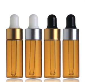 3000Pcs/Lot Empty Amber Clear Glass Dropper Bottle Vials 5ml Mini Liquid Pipette Bottles For Essential Oil Perfume With Best Price JL1574