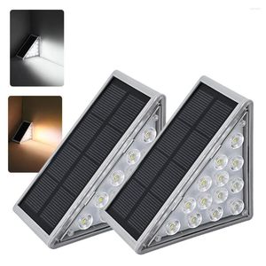 Lâmpada de parede Posensitive LED luz solar ao ar livre design de lente de passo super brilhante à prova d'água decoração de escada iluminação para deck de jardim