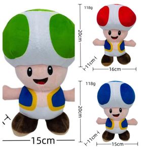 Partihandel Super Mary Red Green Bros Plush Toy Kawaii Fylld plyschkudde Super Mushroom Present Dock Kids Toys