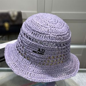 Summer Straw Hat Luxury Desginer Bucket Hats Hand Woven Beach Cap Stickade Hats Womens Casquette Mens Fashion Sun Hat 89