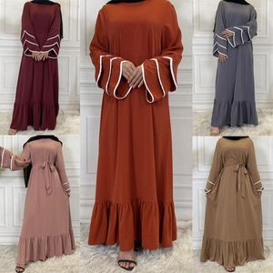 Roupas étnicas Eid Muslim Mulheres Vestido longo Islâmico Primavera Outono Abaya Árabe Ramadan Oriente Médio Kaftan Dubai Turquia Maxi Robe Paquistanês