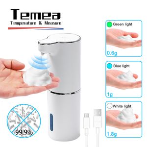 Liquid Soap Dispenser Temea Touchless Soap Foam Dispenser Automatisk SOAP Dispenser USB Smart Foam Machine Infraröd flytande tvålpump Hand Sanitizer 230714