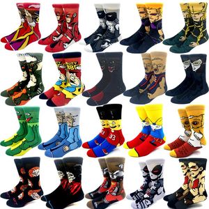 Men's Socks 2023 Harajuku Anime Men Long Women Knee-High Cosplay Calf Sock Adult Personality Hip Hop Happy Funny 37-45