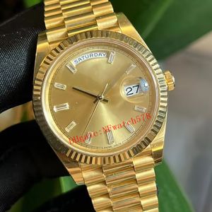 Herrenuhr 40 mm 18 Karat Gold 3235 Uhrwerk Automatik Herrenarmbanduhren Wasserdicht 228238 Diamant eingebettete Zeitskala Armbanduhren