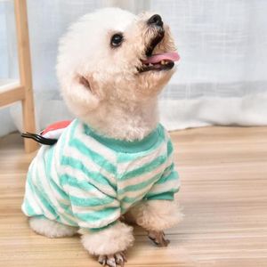 Köpek giyim faydalı evcil hayvan elbise sonbahar kıyafetleri yumuşak sıcak çizgili kolay giymek sevimli kedi kapüşonlu