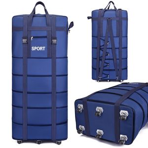 Duffel Väskor storkapacitet 158 ​​Luftkontrollpåse Universal Wheel Travel Bag Abroad Study Oxford Tyg Folding Airplane Bagage Suitcase 230715