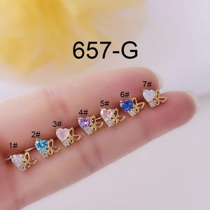 Stud Earrings 1Piece 0.8MM Stainless Steel For Women Ear Cuffs Fashion Jewelry Butterfly Heart Zircon Piercing