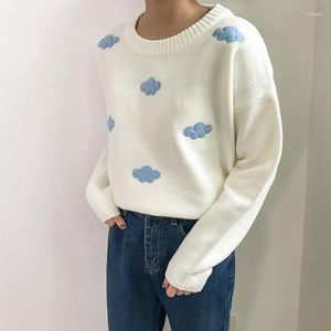 Women's Sweaters Spring Loose Clouds Pink Kawaii Sweater Women Pullover Casual O-Neck Long Sleeve Knitted Korean Winter Clothes