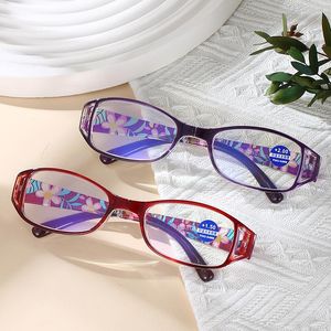 Solglasögon anti Blue Light Folding Presbyopic Glass 2023 Style Flower Wrapped Hollow för män och kvinnor bekvämt