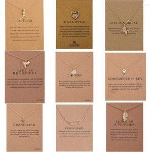 Choker Dog Bird Heart Bar Star Message Necklace For Women Girls Necklaces Card Female Statement Jewelry Girl Gift